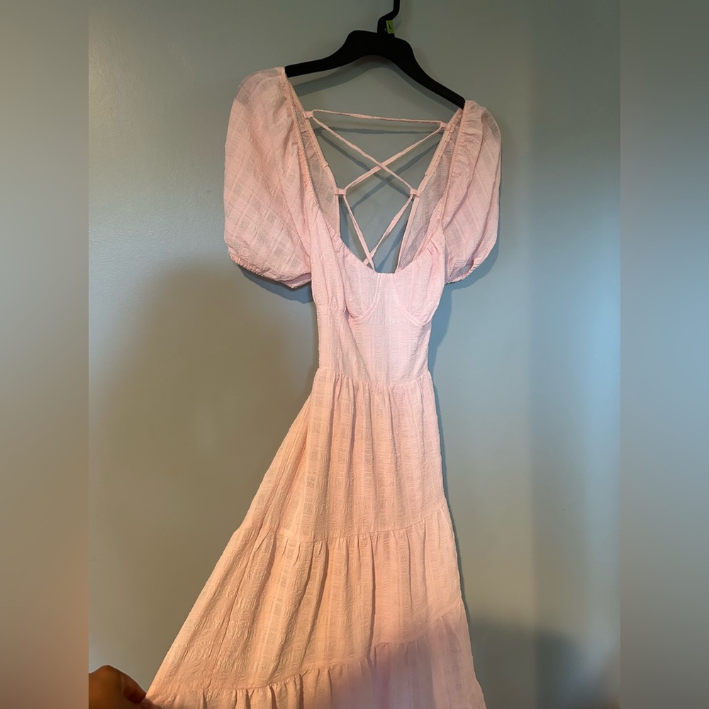 pink long summer dress from forever 21